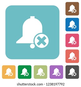 Cancel reminder white flat icons on color rounded square backgrounds