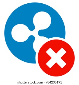 Cancel Ripple flat vector icon. An isolated icon on a white background.