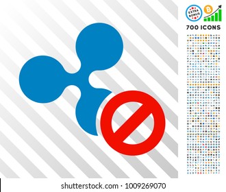 Cancel Ripple pictograph with 7 hundred bonus bitcoin mining and blockchain pictographs. Vector illustration style is flat iconic symbols designed for cryptocurrency software.