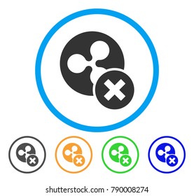 Cancel Ripple rounded icon. Style is a flat gray symbol inside light blue circle with bonus colored variants. Cancel Ripple vector designed for web and software interfaces.