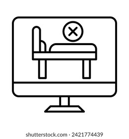 Cancel Room Vector Line Icon Design