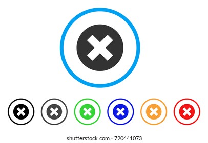 Cancel rounded icon. Style is a flat cancel gray symbol inside light blue circle with black, gray, green, blue, red, orange versions. Vector designed for web and software interfaces.