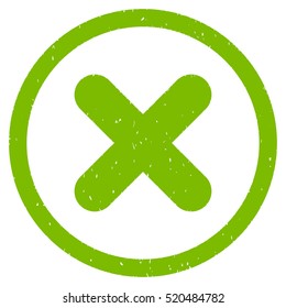 Cancel rubber seal stamp watermark. Icon vector symbol with grunge design and unclean texture. Scratched eco green ink sticker on a white background.