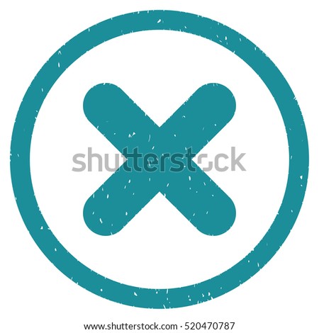 Cancel rubber seal stamp watermark. Icon vector symbol with grunge design and dust texture. Scratched soft blue ink sticker on a white background.