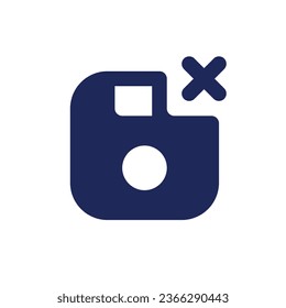 Cancel saving black pixel perfect solid ui icon. Information record mistake. Unsuccessful process. Silhouette symbol on white space. Glyph pictogram for web, mobile. Isolated vector image