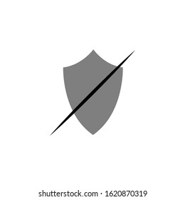 cancel security colour line vector icon