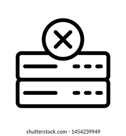 cancel server thin line vector icon