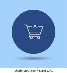 Cancel shopping icon. Cross and shopping cart vector