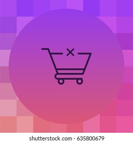 Cancel shopping icon. Cross and shopping cart vector