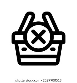 cancel shopping icon. vector line icon for your website, mobile, presentation, and logo design.