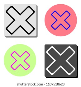 cancel. simple flat vector icon illustration on four different color backgrounds