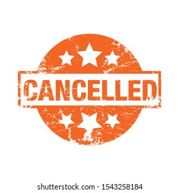 Cancel Stamp Template Solid Color with Grunge