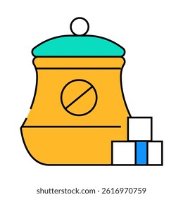 cancel sugar line icon vector. cancel sugar sign. isolated symbol illustration