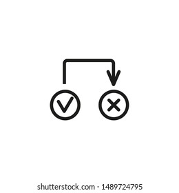Cancel switch line icon. Yes No checkbox, checklist, questionnaire. Reject or cancel concept. Vector illustration can be used for topics like interface, internet, choice