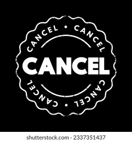 Cancel text stamp, business concept background