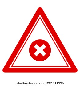 Cancel triangle seal template. Vector element with clear design for stamps and watermarks.