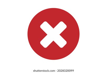 cancel unsuccess red icon flat vector