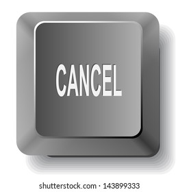 Cancel. Vector computer key.