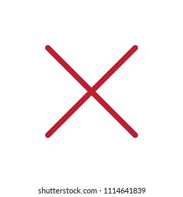 Cancel vector icon, close symbol. Simple, flat design for web or mobile app