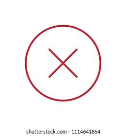 Cancel vector icon, close symbol. Simple, flat design for web or mobile app