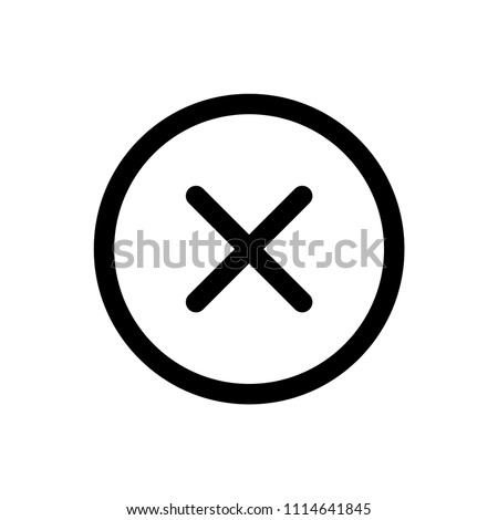 Cancel vector icon, close symbol. Simple, flat design for web or mobile app