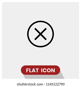Cancel vector icon, delete symbol. Simple, modern flat vector illustration for web site or mobile app.