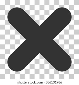 Cancel vector icon. Illustration style is flat iconic gray symbol on a transparent background.