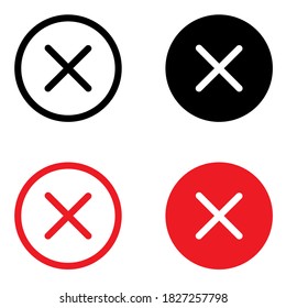 
Cancel Vector icon set. delete illustration sign collection. reject symbol.