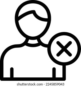 cancel Vector illustration on a transparent background. Premium quality symmbols. Thin line vector icons for concept and graphic design. 
