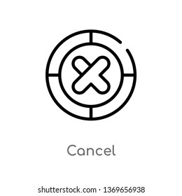 cancel vector line icon. Simple element illustration. cancel outline icon from user interface concept. Can be used for web and mobile