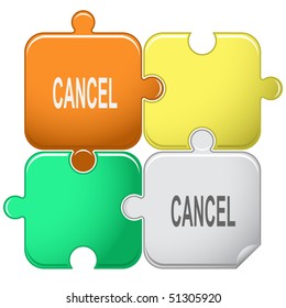 Cancel. Vector puzzle.