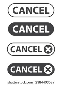 cancel web button with check mark icon 