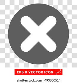 Cancel X-Cross round icon. Vector EPS illustration style is flat iconic bicolor symbol, white and silver colors, transparent background.