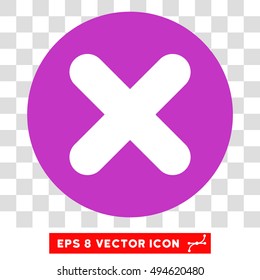 Cancel X-Cross round icon. Vector EPS illustration style is flat iconic bicolor symbol, white and violet colors, transparent background.