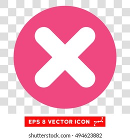 Cancel X-Cross round icon. Vector EPS illustration style is flat iconic bicolor symbol, white and pink colors, transparent background.
