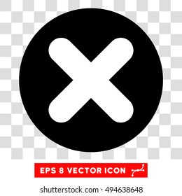 Cancel X-Cross round icon. Vector EPS illustration style is flat iconic bicolor symbol, white and black colors, transparent background.