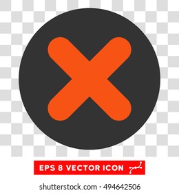 Cancel X-Cross round icon. Vector EPS illustration style is flat iconic bicolor symbol, orange and gray colors, transparent background.