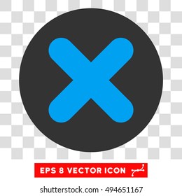 Cancel X-Cross round icon. Vector EPS illustration style is flat iconic bicolor symbol, blue and gray colors, transparent background.