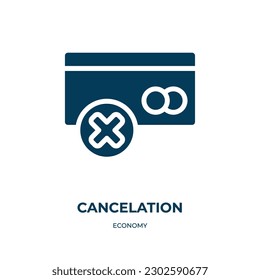cancelation vector icon. cancelation, cancel, ok filled icons from flat economy concept. Isolated black glyph icon, vector illustration symbol element for web design and mobile apps