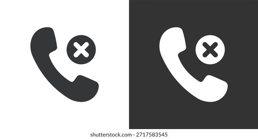 Icono de llamada cancelada. Icono de la serie de glifos sólidos