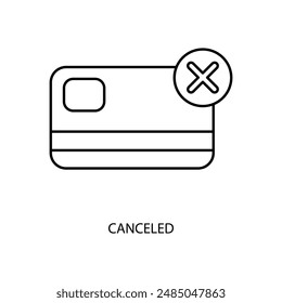 icono de línea de concepto cancelado. Ilustración de elemento simple. Diseño de símbolo de esquema de concepto cancelado.