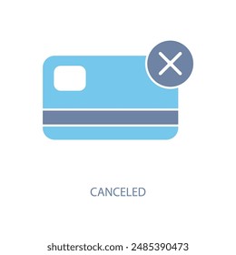 canceled concept line icon. Simple element illustration. canceled concept outline symbol design.