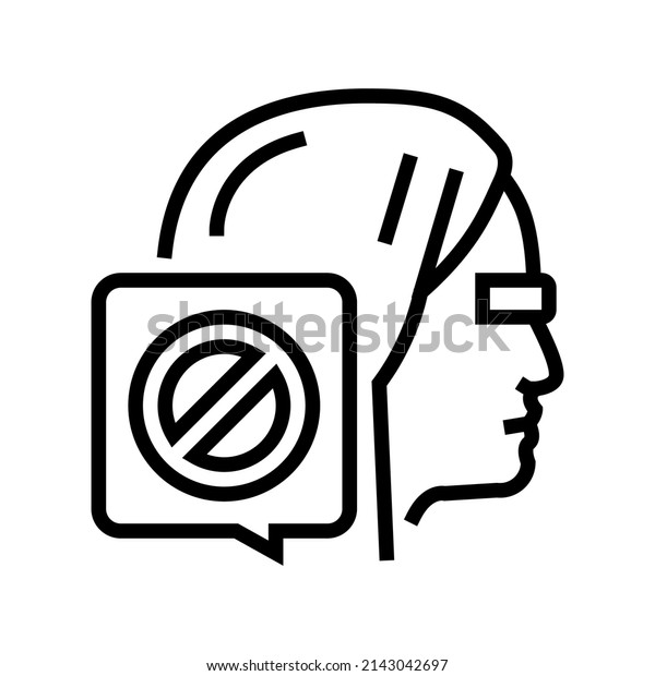 canceled\
female person line icon vector. canceled female person sign.\
isolated contour symbol black\
illustration