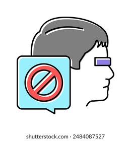 canceled kid boy color icon vector. canceled kid boy sign. isolated symbol illustration