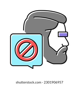 canceled male person color icon vector. canceled male person sign. isolated symbol illustration