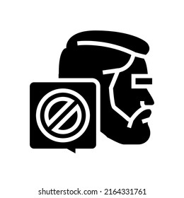 canceled male person glyph icon vector. canceled male person sign. isolated contour symbol black illustration