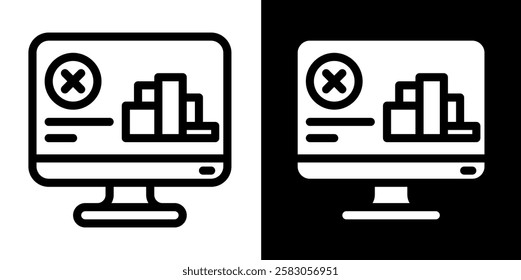 canceled order line and glyph icon, outline and glyph vector sign, linear and glyph style pictogram isolated on white and black. ecommerce symbol, logo, icon, illustration