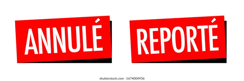 Canceled Postponed French Language Stock Vector Royalty Free 1674004936 Shutterstock