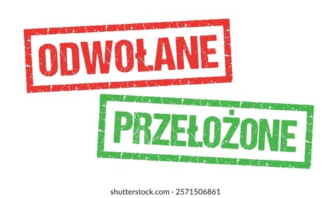 Odwołane and Przełożone, Canceled and Postponed in Polish, language