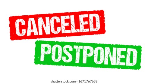 Canceled and postponed stamp vector